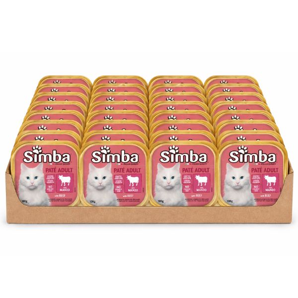מגש סימבה מעדן פטה עם בקר לחתולים 100 גרם* 32 יח