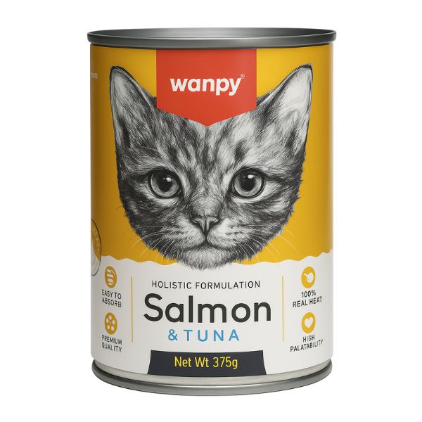 וונפי שימורים לחתולים פטה סלמון וטונה - 375 גרם