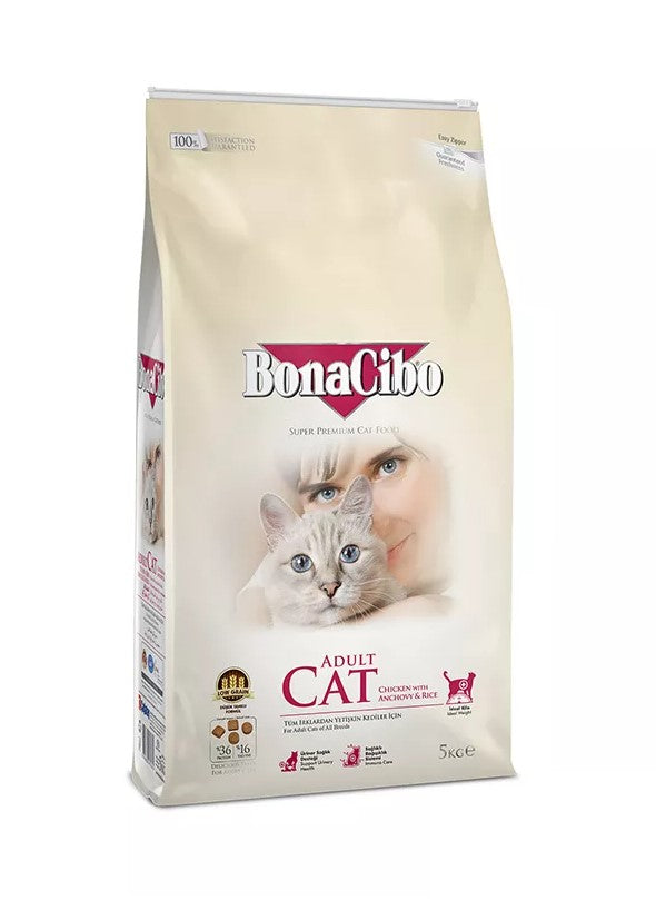 בונאסיבו חתול בוגר עוף ואנשובי 15 ק”ג