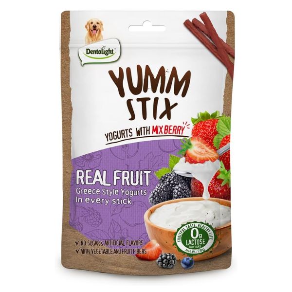 דנטלייט יאמ סטיקס מקלוני יוגורט פירות יער - 70 גרם