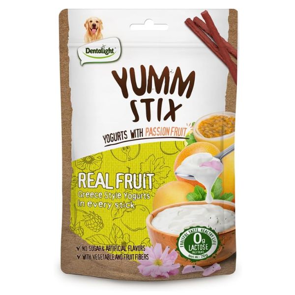 דנטלייט יאמ סטיקס מקלוני יוגורט פסיפלורה - 70 גרם