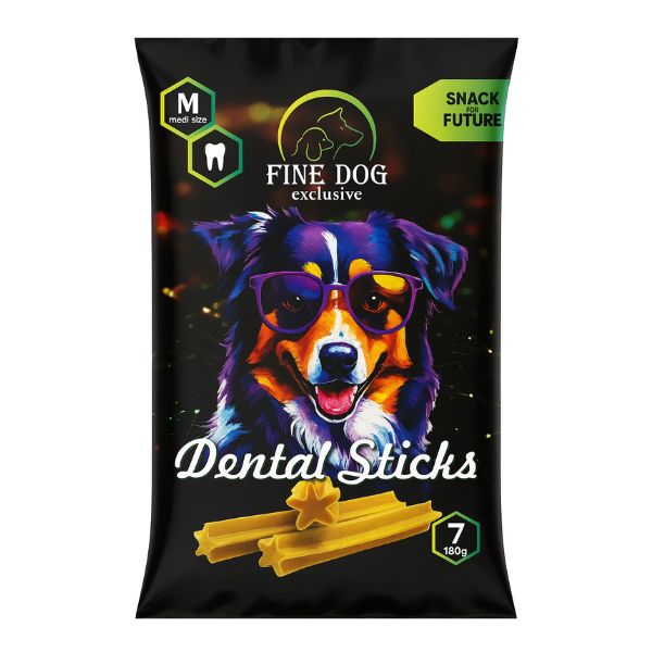 פיין דוג מקל דנטלי בצורת כוכב לניקוי שיניים כלב בינוני- 180 גרם