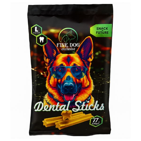 פיין דוג מקל דנטלי בצורת כוכב לניקוי שיניים כלב גדול - 270 גרם