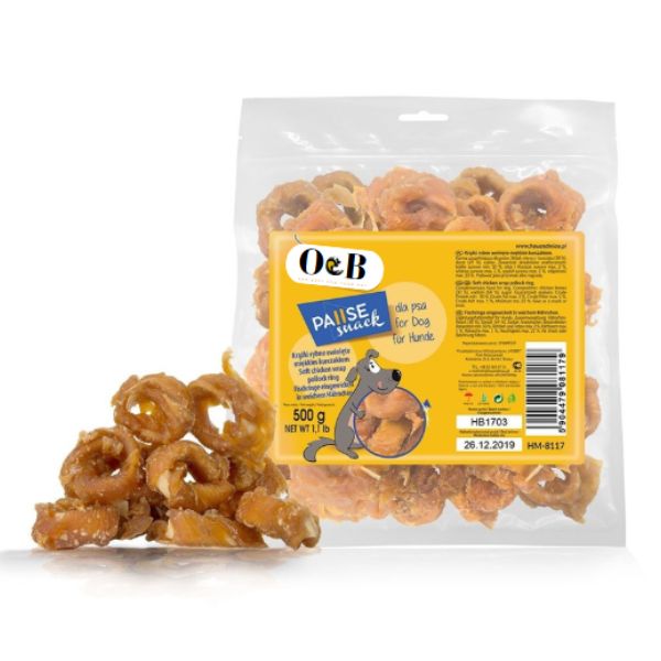 O&B חטיף טבעות דג עם עוף רך - 500 גרם