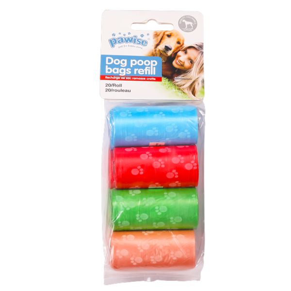 שקי קקי שקיות צבעוניות 8 גלילים - Pawise