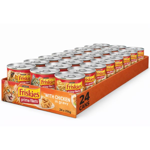 מגש פריסקיז שימורים לחתולים פריים פילה עוף ברוטב 156 גרם * 24 יח'