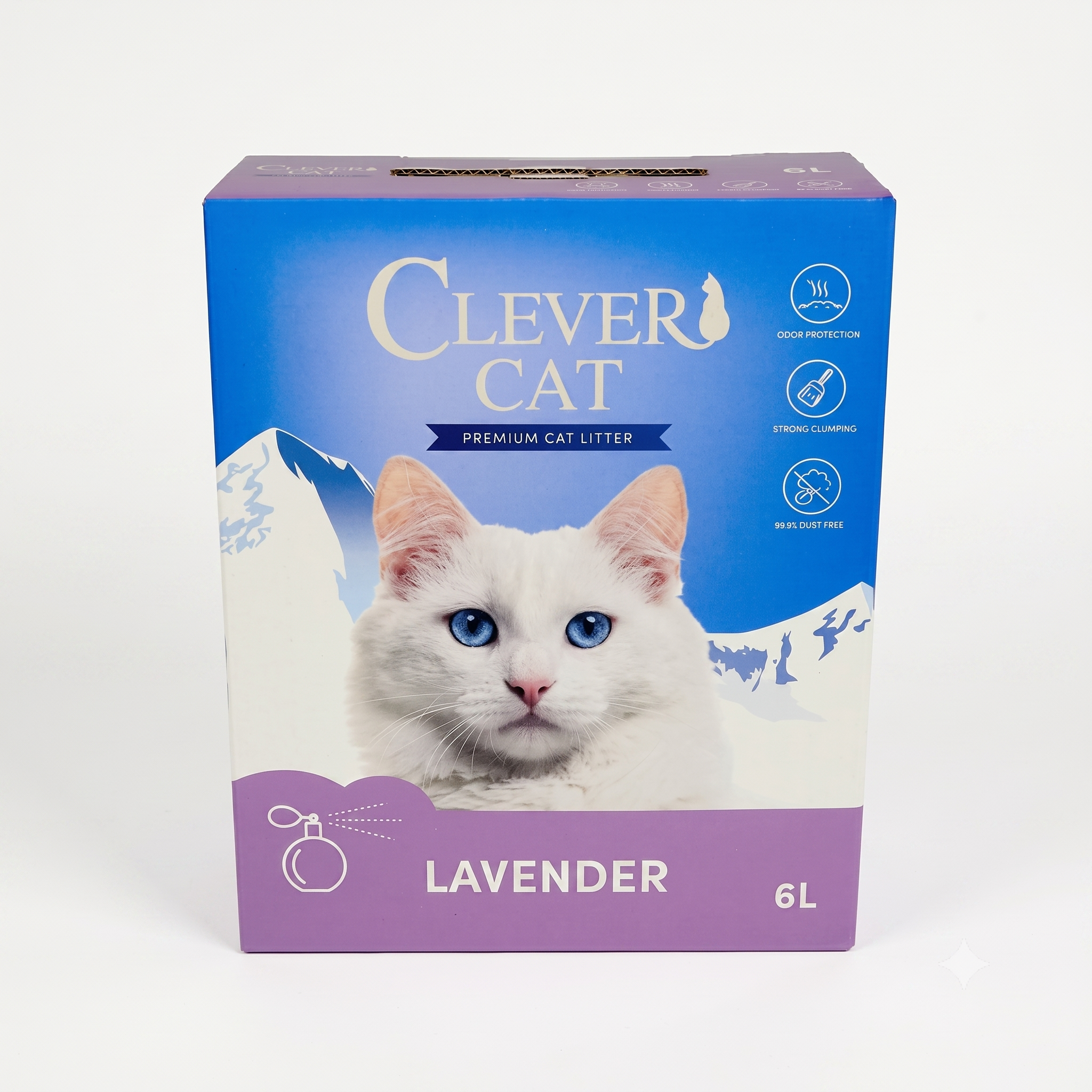CLEVER CAT חול מתגבש בניחוח לבנדר מרענן בתוספת פחם פעיל - חול לחתולים