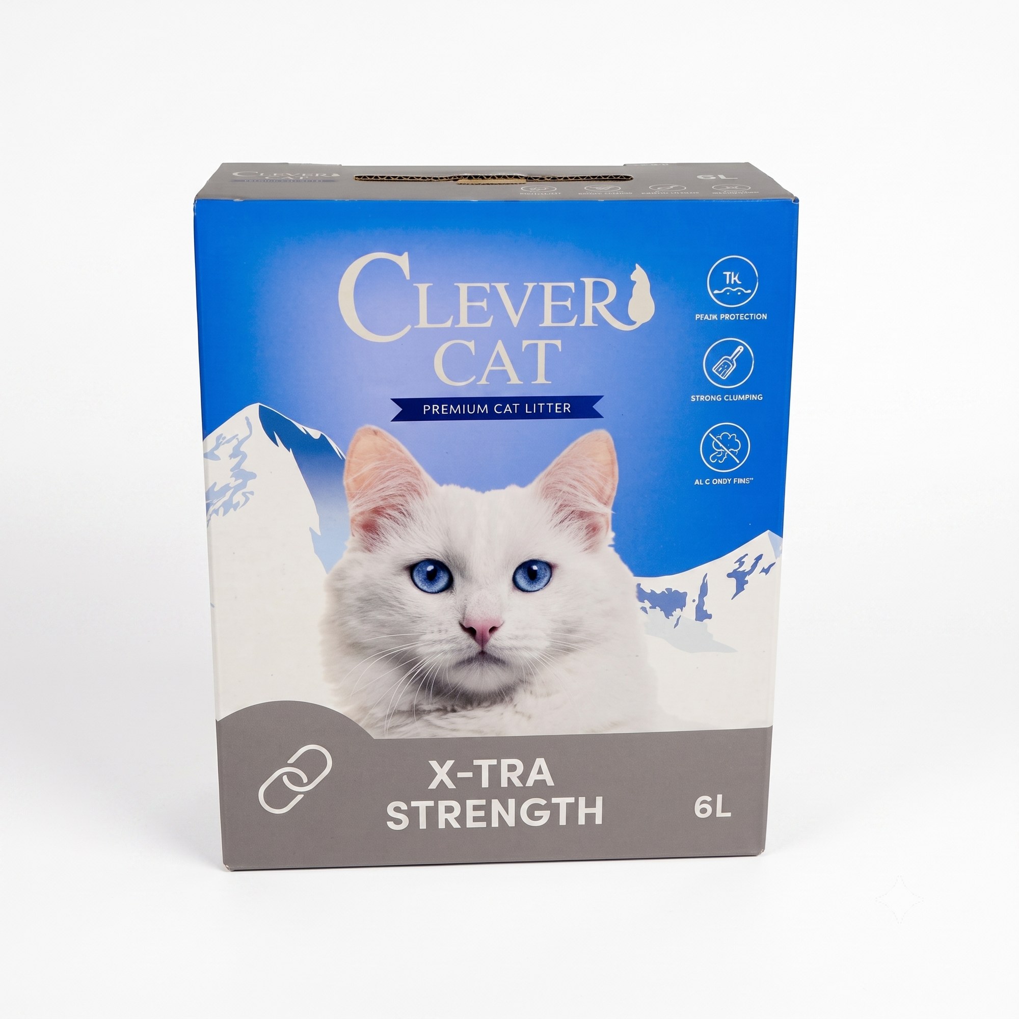 קלבר קט Clever Cat חול לחתולים מתגבש חזק במיוחד בתוספת פחם פעיל – 6 ליטר