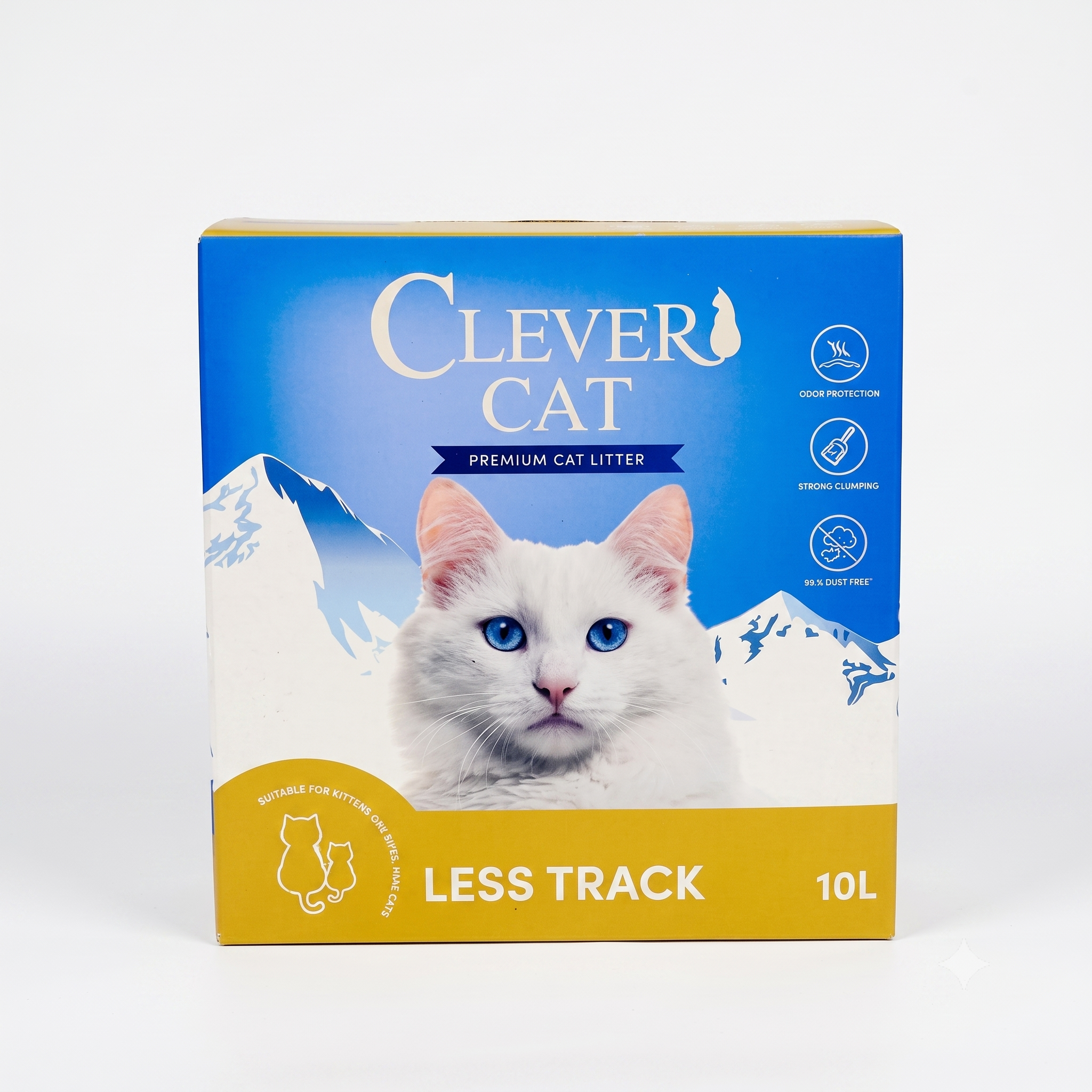 CLEVER CAT חול מתגבש למניעת פיזור מחוץ לארגז - חול לחתולים