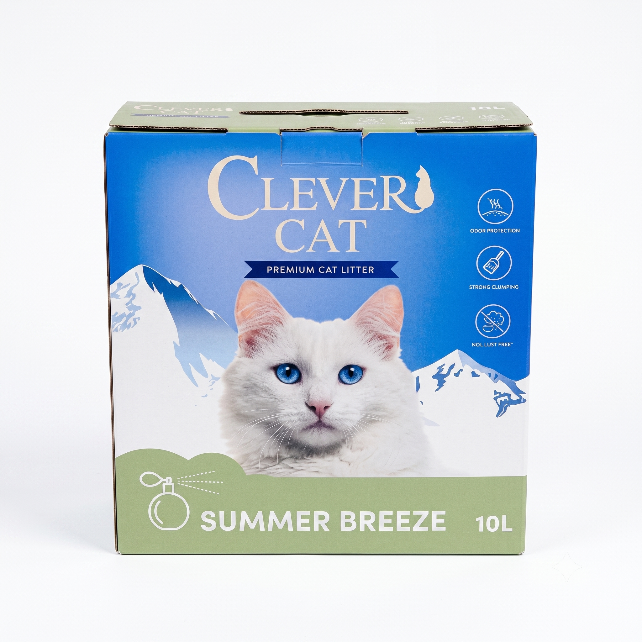 CLEVER CAT חול מתגבש בניחוח בריזת קיץ מרענן - חול לחתולים