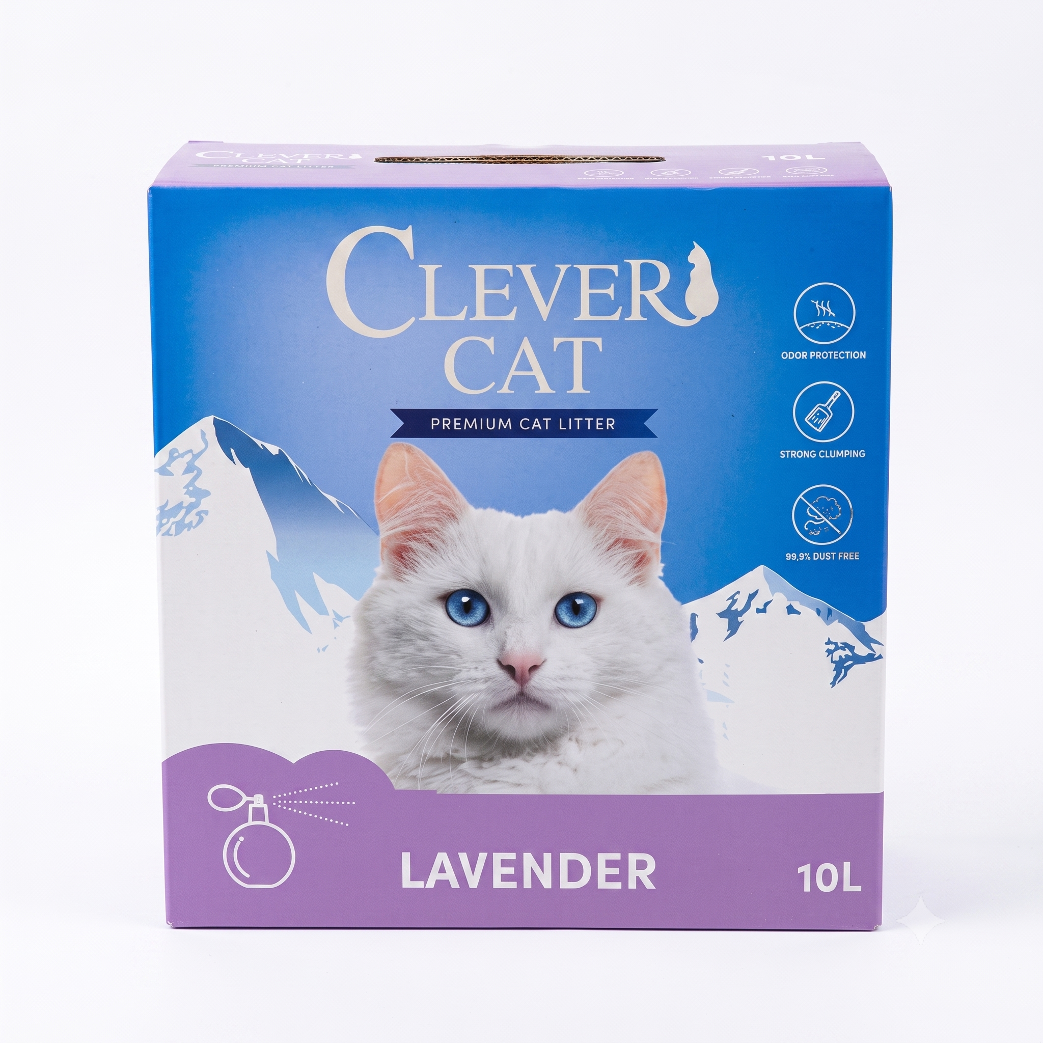 CLEVER CAT חול מתגבש בניחוח לבנדר מרענן בתוספת פחם פעיל - חול לחתולים