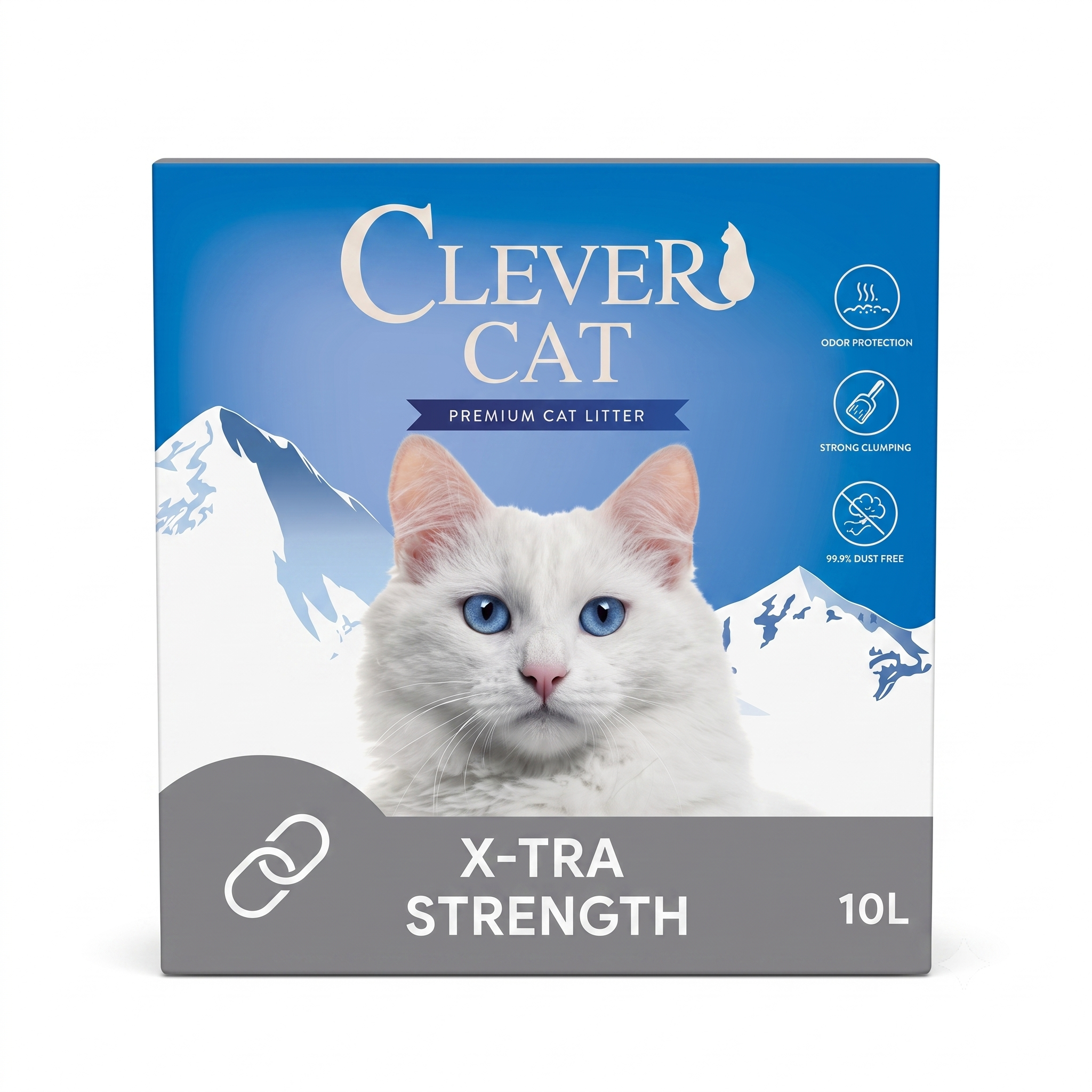 CLEVER CAT חול מתגבש חזק במיוחד בתוספת פחם פעיל - חול לחתולים