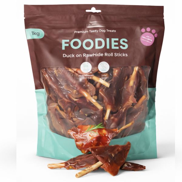 פודיס ברווז על מקל לעיסה אריזת חסכון- 1 ק"ג