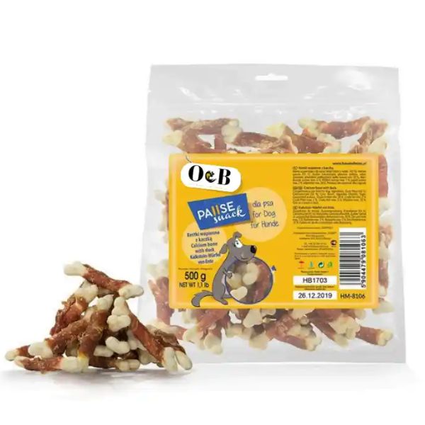 O&B חטיף עצמות קלציום עם ברווז- 500 גרם