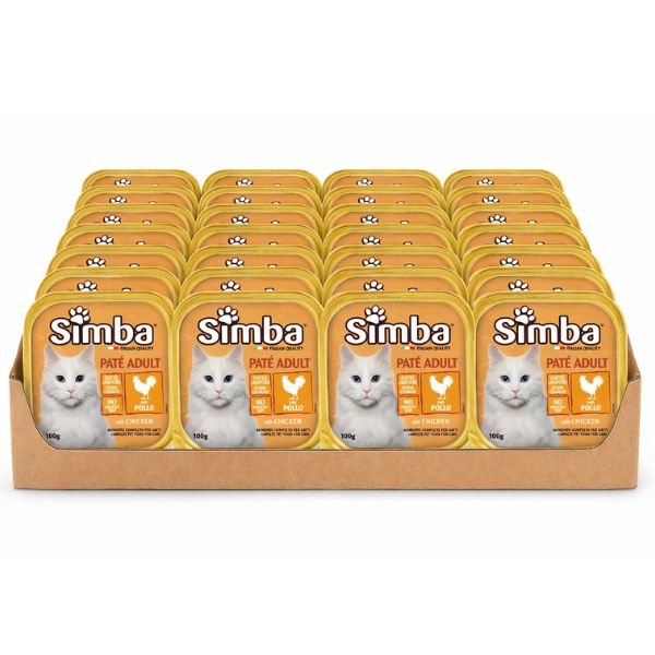 מגש סימבה מעדן פטה עם עוף לחתולים 100 גרם* 32 יח