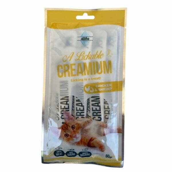 4Life Creamium חטיף נוזלי לחתולים עוף וצדפות