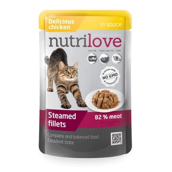 נוטרילאב פאוץ' לחתול  בשר עוף ברוטב עשיר - 85 גרם