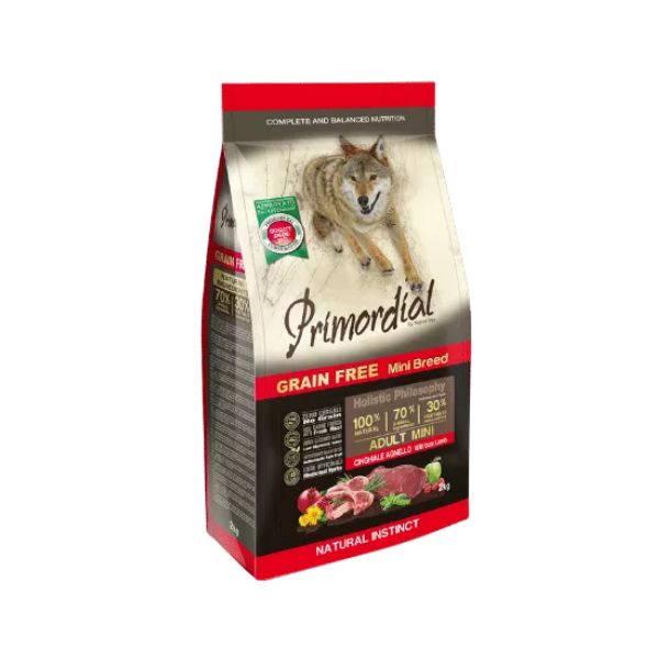 פרימורדיאל ללא דגנים לכלבים בוגרים חזיר בר וכבש גזע קטן  - 2 ק"ג