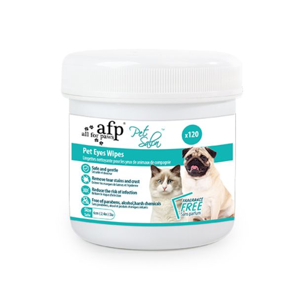 מגבונים לניקוי עיניים לכלבים וחתולים 120 יח' - AFP
