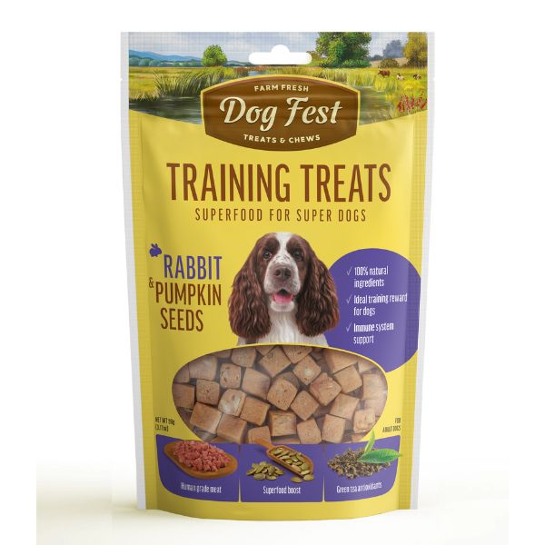 דוג פסט חטיף לכלבים קוביות ארנבת וזרעי דלעת - 90 גרם