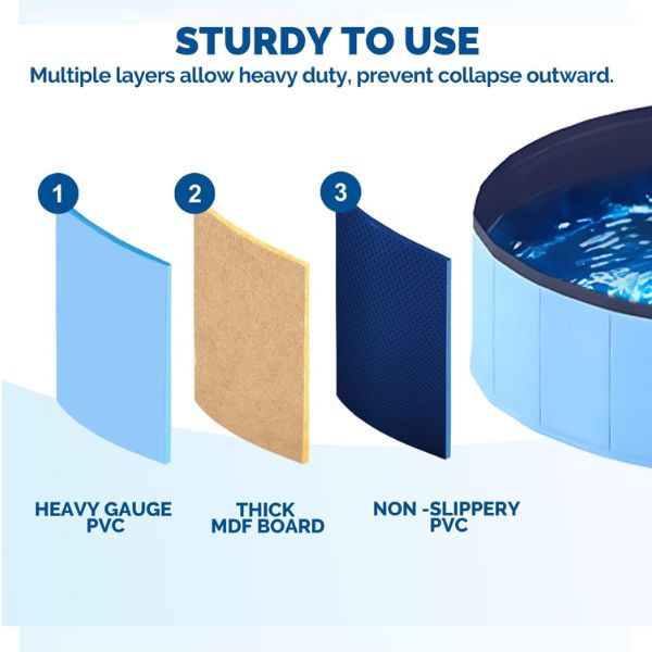 Pawise בריכה קשיחה לכלבים בינונית - 160 ס"מ