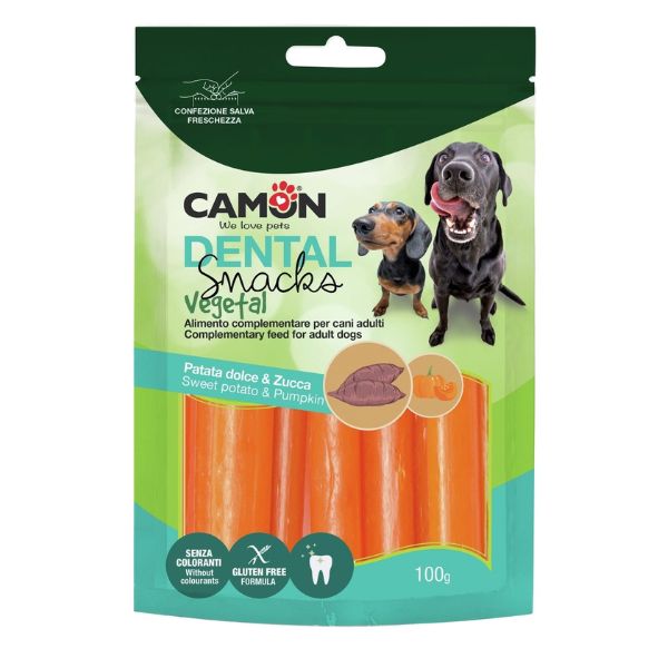 קמון חטיף דנטלי רצועות טבעוני בטטה ודלעת - 100 גרם