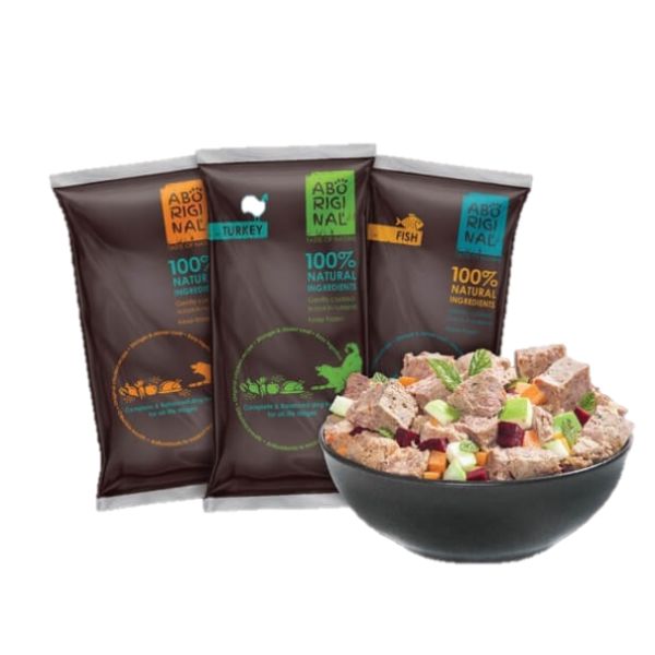 אבוריג'ינל מזון לכלבים מארז 15 ק"ג מגוון: עוף ,דגים והודו