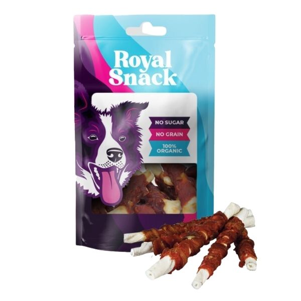 רויאל חטיף לכלבים עור בקר עטוף כבש - 80 גרם