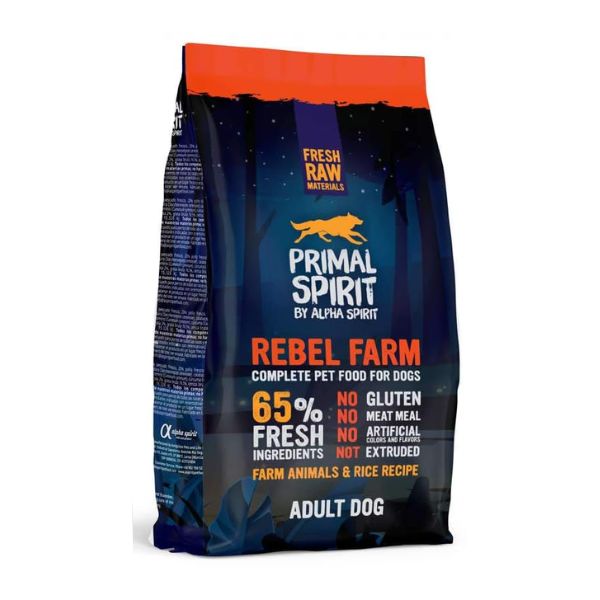 פרימל ספיריט Rebel Farm חטיף אילוף חצי לח עוף ודגים - 1 ק"ג