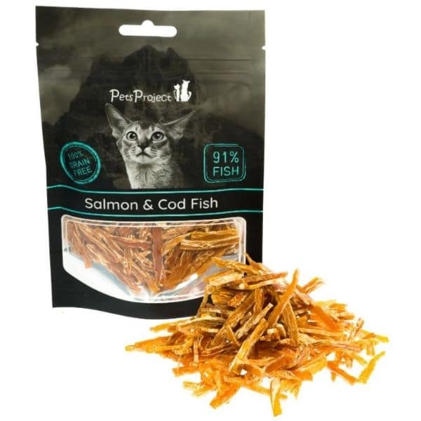 חטיף לחתולים רצועות סלמון ודג קוד Pets Project