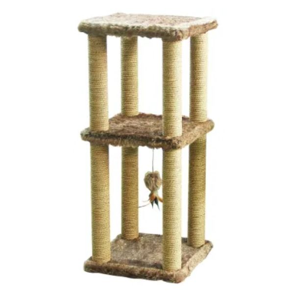 עץ גירוד דו-קומתי עם צעצוע תלוי לחתולים - 98 ס"מ Pawise