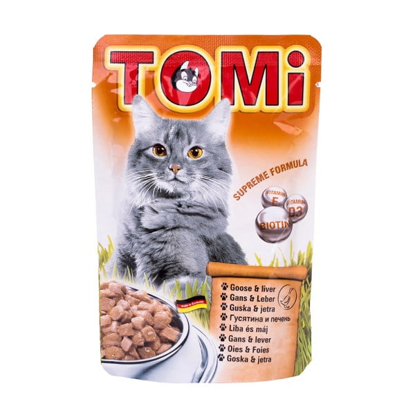 טומי פאוץ' לחתולים אווז וכבד 100 גרם