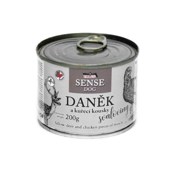 Falco Sense dog מזון רטוב בשימורים צבי ושריר עוף - 200 גרם