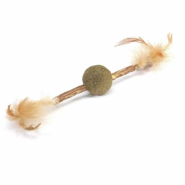 צעצוע מעץ מטאטבי עם כדור קטניפ ונוצות Camon