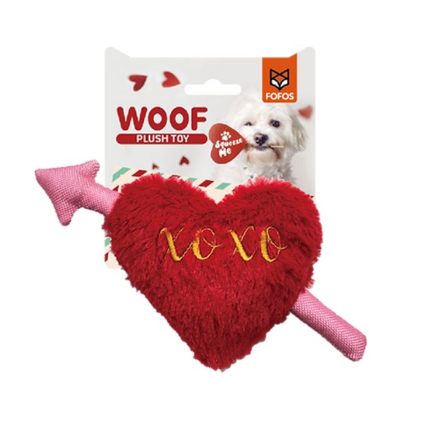 פופוס  צעצוע בובת פרווה לב עם חץ לכלבים FOFOS
