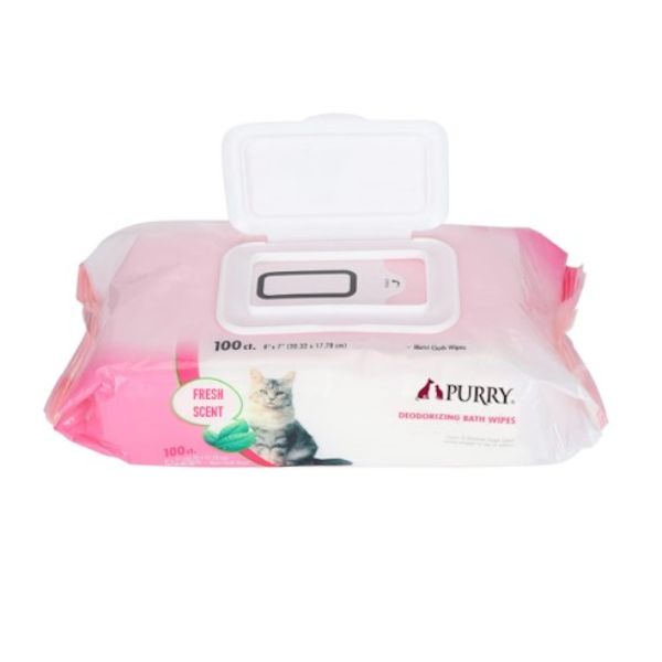 מגבונים איכותיים לחתולים בתוספת אלוורה Purry