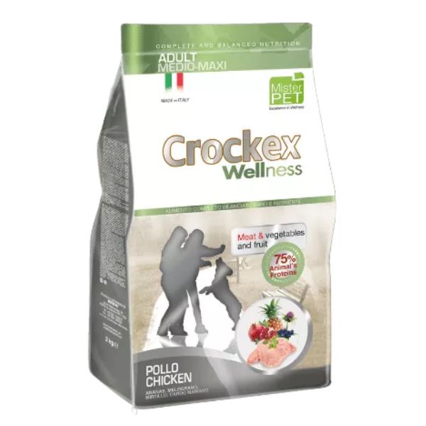 קרוקקס וולנס לכלבים בוגרים עוף ואורז - 12 ק"ג