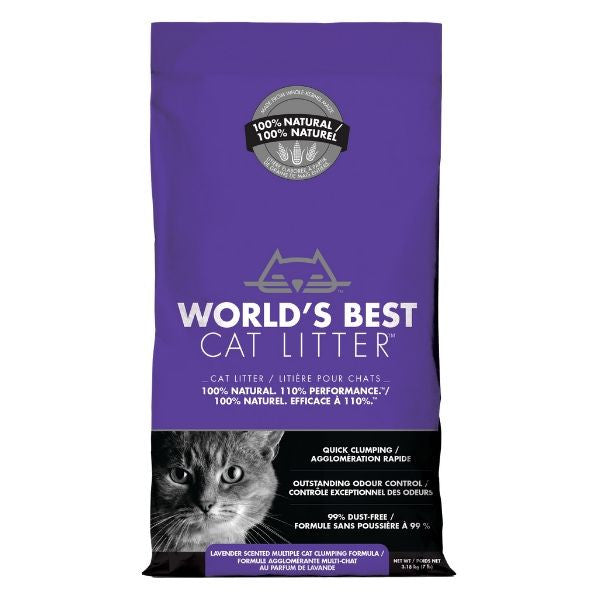 וורלדס בסט סגול לוונדר - חול חתולים טבעי על בסיס קלחי תירס