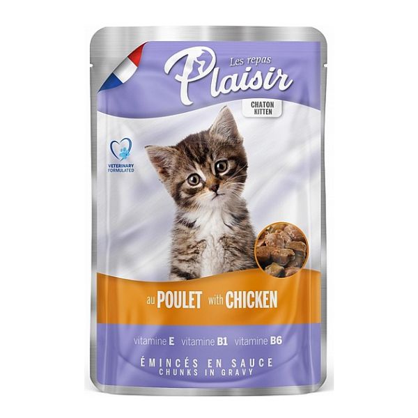 פלסיר פאוץ' לחתולים עוף לגורים - 100 גרם