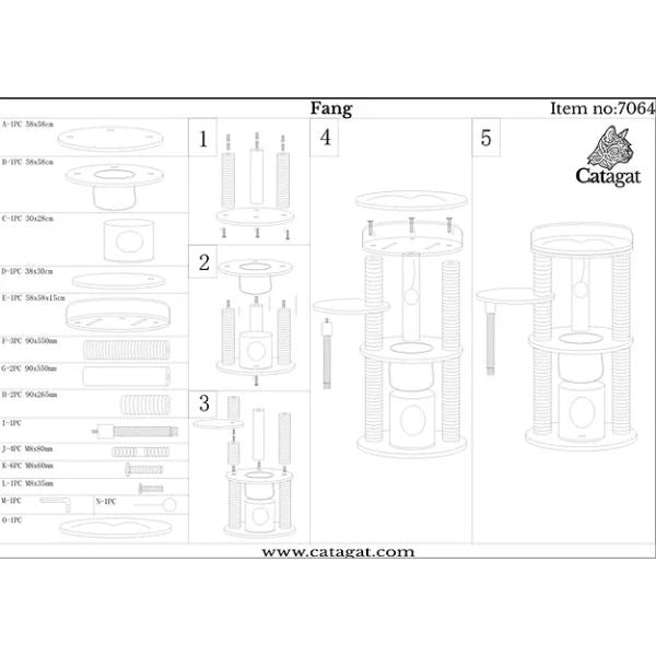 CATAGAT - Fang מתקן גירוד מפואר ויוקרתי - 130 ס"מ