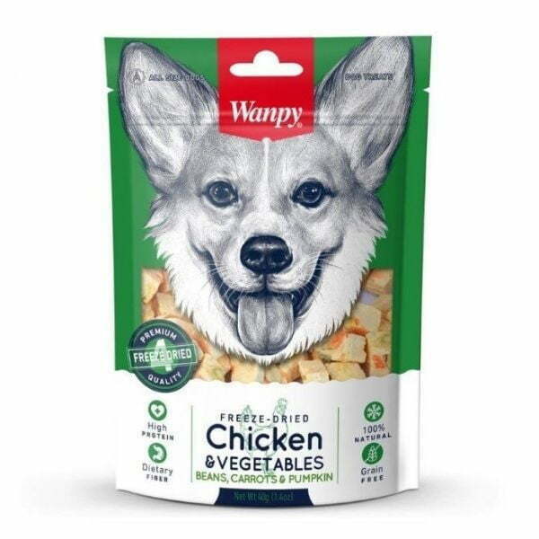 וונפי Wanpy קוביות עוף וירקות מיובש בהקפאה - 40 גרם
