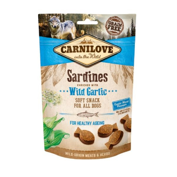 קרנילאב חטיף עדין לכלבים סרדינים ושום בר - 200 גרם