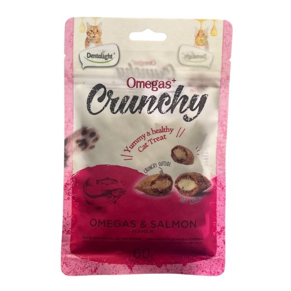 דנטלייט חטיף לחתולים קראנצי אומגה עם קרם סלמון - 60 גרם