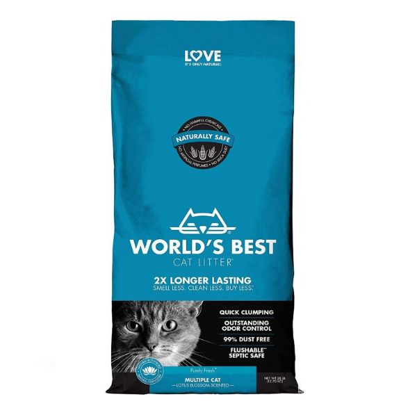 וורלדס בסט טורקיז בניחוח לוטוס חול חתולים טבעי - 6.8 ק"ג