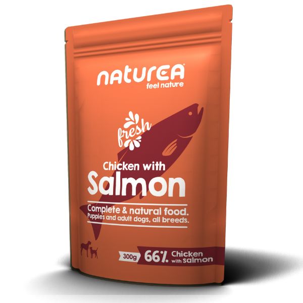 נטוראה פאוץ מזון רטוב לכלבים עוף סלמון וגזר - 300 גרם