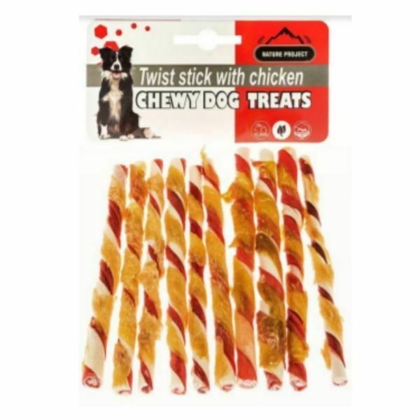 פטס פרוג'קט מקלות עור בקר לכלבים עטופים עוף - 10 יח'