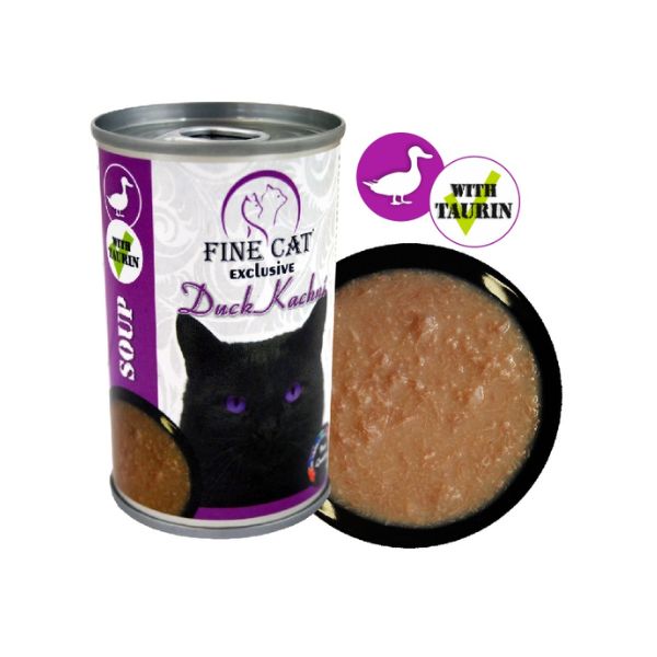 Fine Cat מעדן לחתולים ציר מרק ברווז - 158 גרם