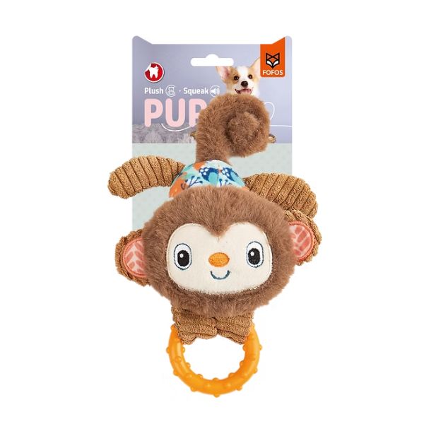 פופוס צעצוע פרווה לגורי כלבים קוף