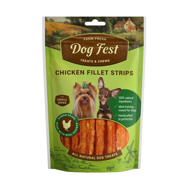דוג פסט חטיף לכלבים רצועות עוף - 55 גרם