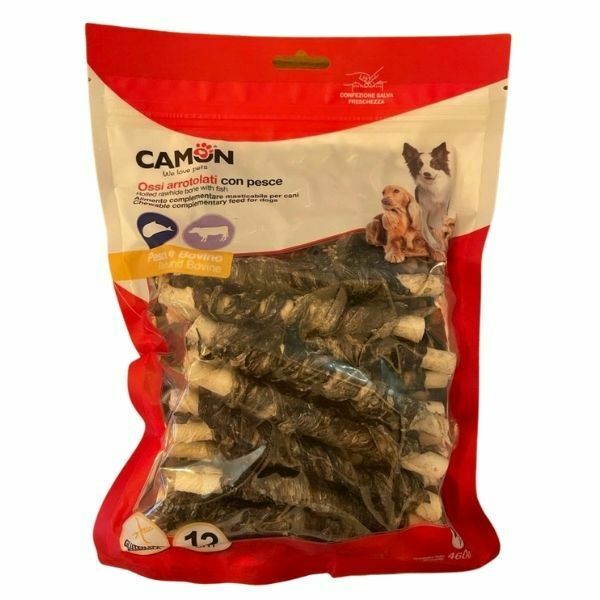 קמון עצמות רול בקר עטופות דג 12 ס"מ מארז חסכון - 40 יח'